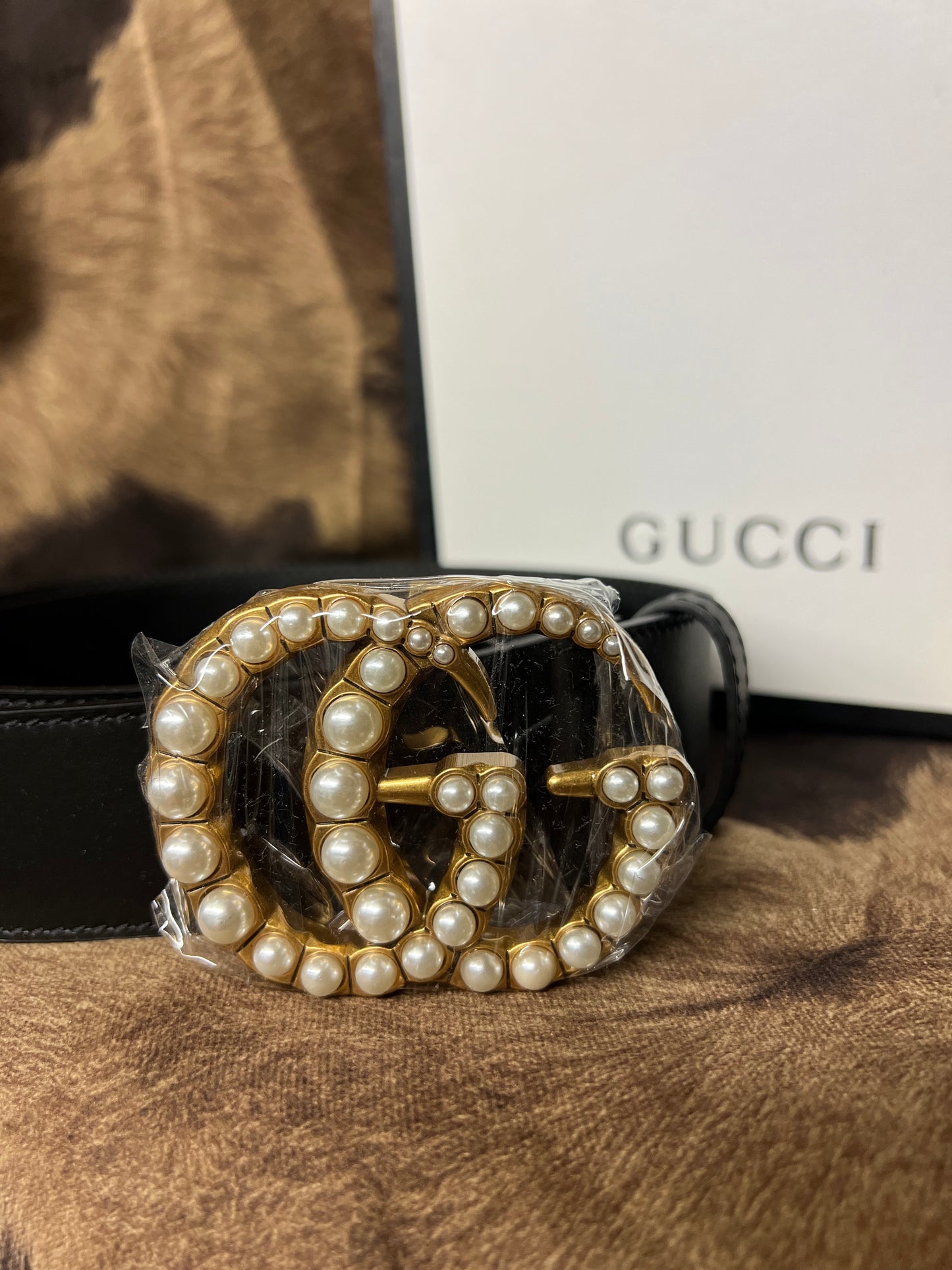 Black Belt with Pearl Buckle