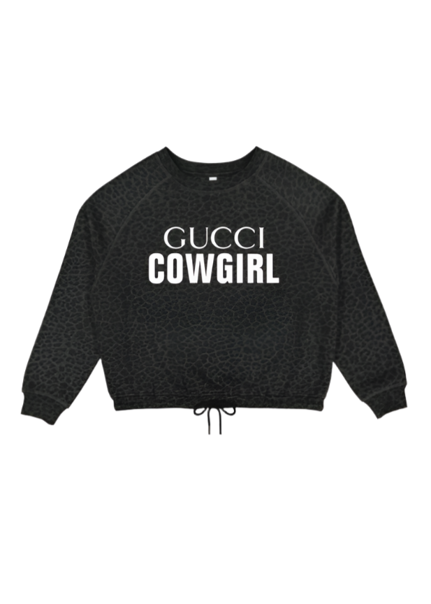 Black Leopard Gucci Cowgirl Crewneck
