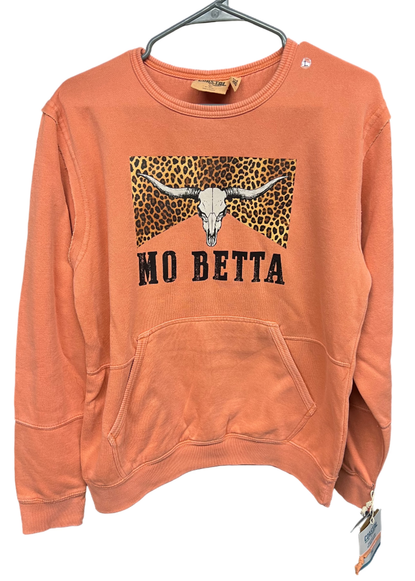 Coral & Leopard Mo Betta Crewneck
