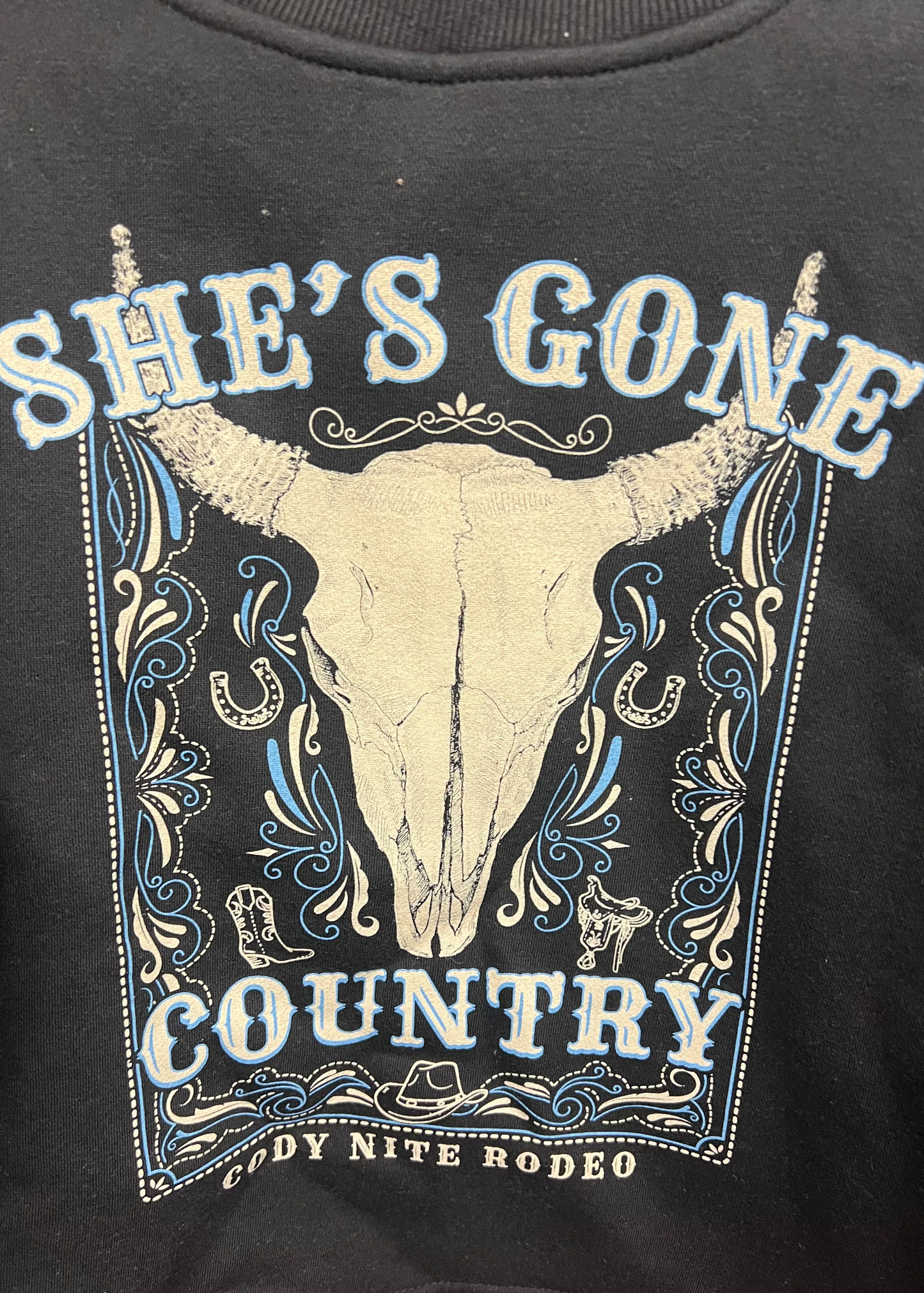 She's Gone Country Black Crewneck