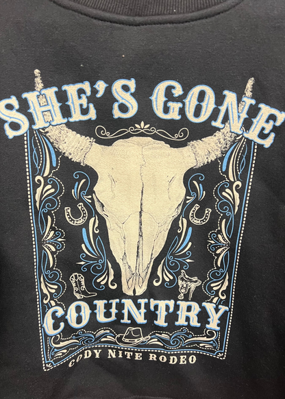 She's Gone Country Black Crewneck