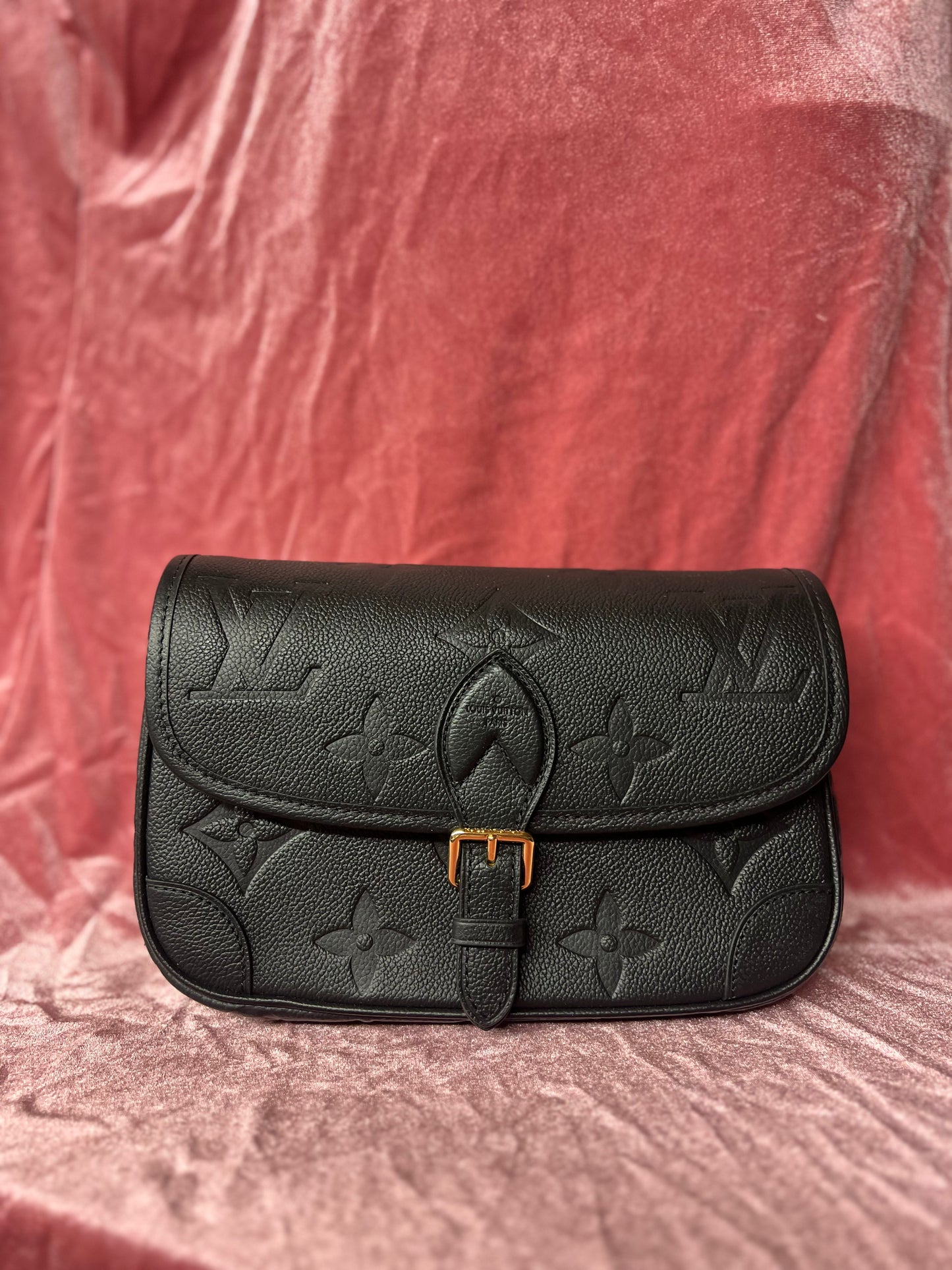 Black Purse with Purple Interior