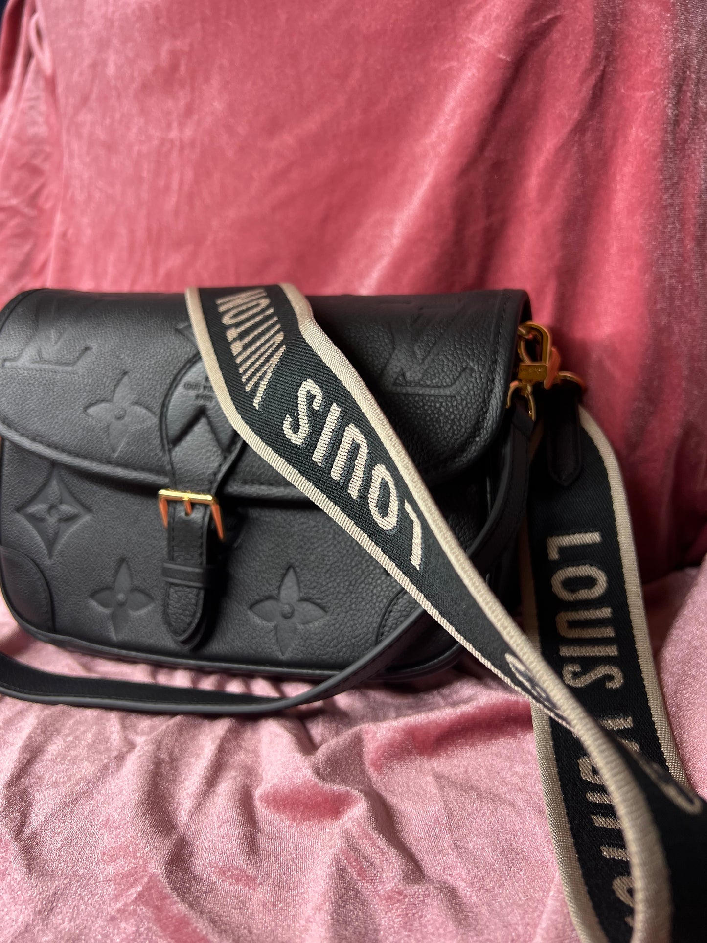 Black Purse with Purple Interior