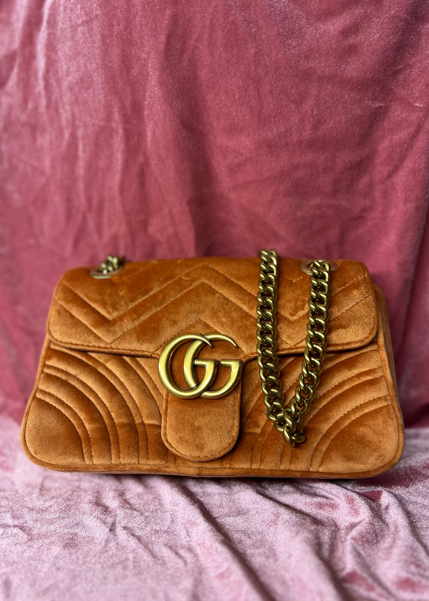 Burnt Orange Velvet Purse