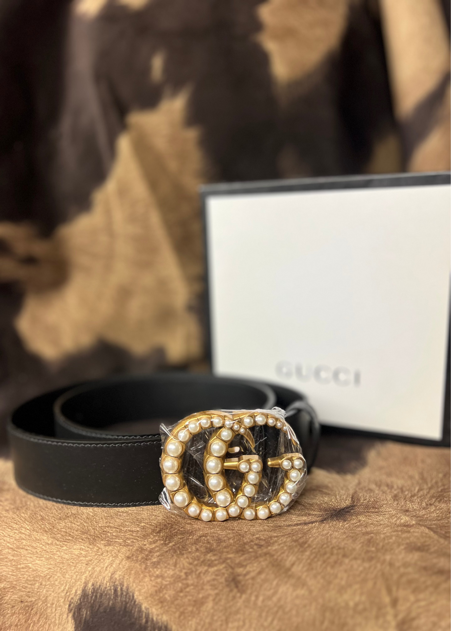 Black Belt with Pearl Buckle