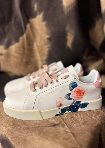 Rose Tennis Shoes (Size 6)